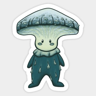 Blue Mushroom Critter Sticker